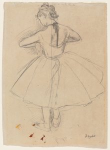 Danser stående, set bagfra; Stående danser, set bagfra, 1872-1873 af Edgar Degas