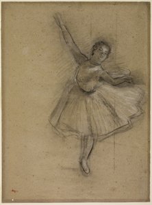 Dancer Turning, ca. 1876 (kul og kridt på papir) af Edgar Degas