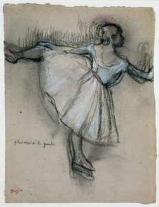 Dancer at the Bar, ca. 1885 (kul med pastel og hvidt kridt på papir) af Edgar Degas