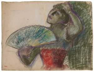Danser med fan; Fandanser, ca. 1894 af Edgar Degas