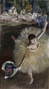Dansende pige (olie på lærred) af Edgar Degas