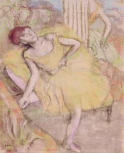 Resting Dancer, ca. 1897-1900 (pastel og kontrasikker på papir) af Edgar Degas