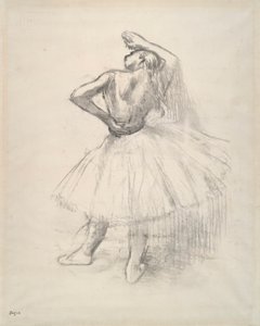 Danser stående, højre arm hævet? (Stående danser, højre arm hævet) af Edgar Degas