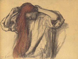Kvinde styler sit hår af Edgar Degas