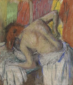 Kvinde tørrer ryggen, ca. 1895. af Edgar Degas