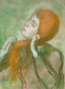 Kvinde kæmmer af Edgar Degas