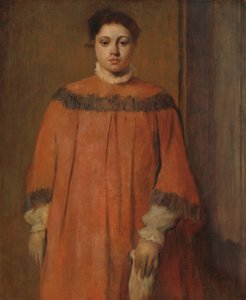 Pige i rødt, ca. 1866 af Edgar Degas