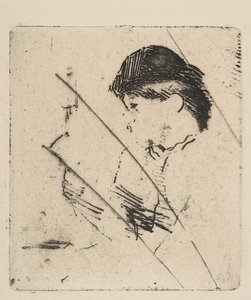 Hoved og skuldre af en ung kvinde i profil I, ca. 1879. af Edgar Degas