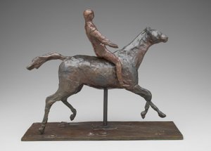 Hest og rytter, ca. 1900 (bronze) af Edgar Degas