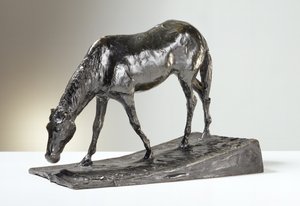Hest ved trug (bronze)