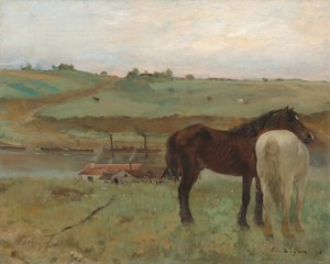 Heste i en Eng af Edgar Degas