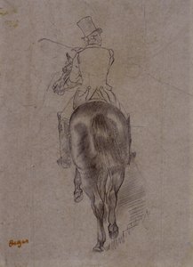 Jæger på en hest af Edgar Degas