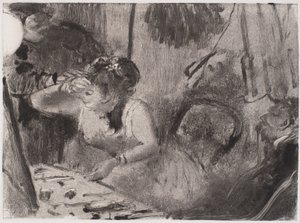 Intimitet, c. 1877-80 (monotype i sort) af Edgar Degas