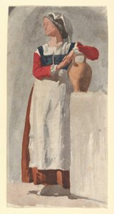 Italiensk kvinde, ca. 1856-57 (grafit og wc på lagt papir) af Edgar Degas