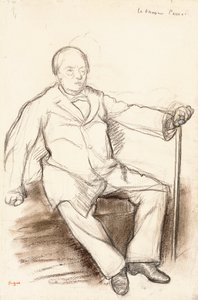 Jules Perrot, studie for Danseren Perrot, siddende, ca. 1880 af Edgar Degas