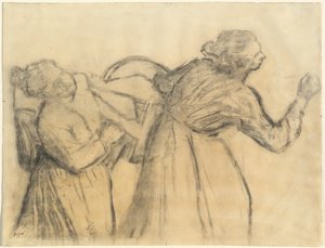 Vasketøjs bærende linned af Edgar Degas