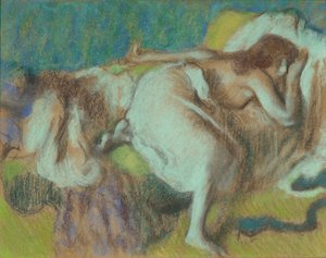 Le Repos, omkring 1893 (Pastel ombord) af Edgar Degas