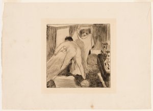 Forlader badet af Edgar Degas