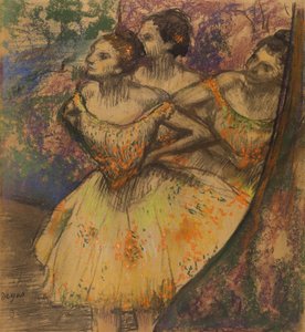 Kolme tanssijaa, n. 1896-1905 (pastelli paperille) af Edgar Degas