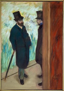 Ludovic Halevy og Albert Boulanger-Cavé i operaens kulisser af Edgar Degas