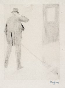 Ludovic Halévy bag kulisserne, ca. 1880-83 (monotype) af Edgar Degas
