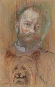 Ludovic Lepic holder sin hund af Edgar Degas