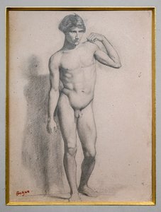 Mand står op. Omkring 1856-1858. Grafit på papir. af Edgar Degas