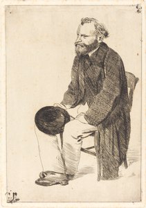 Manet siddende, drejet til venstre Manet siddende, venstredrejet, ca. 1861. af Edgar Degas