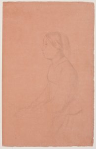 Marguerite de Gas, 185354 (grafitblyant på koralvævet papir) af Edgar Degas