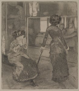 Mary Cassatt ved Louvre: Det Etruskiske Galleri af Edgar Degas