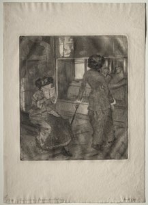 Mary Cassatt ved Louvre: Det Etruskiske Galleri, 1879-1880. af Edgar Degas