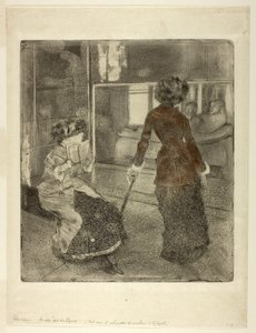 Mary Cassatt ved Louvre: Det Etruskiske Galleri, 1879-80 af Edgar Degas