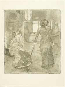 Mary Cassatt ved Louvre: Det Etruskiske Galleri, 1879?-80 af Edgar Degas