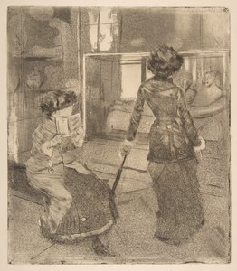 Mary Cassatt ved Louvre: Det Etruskiske Galleri, 1879-80. af Edgar Degas