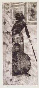Mary Cassatt ved Louvre: The Paintings Gallery, 1879-80 af Edgar Degas