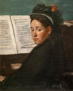 Frøken Dihau ved klaveret. Omkring 1870. Olie på lærred. af Edgar Degas