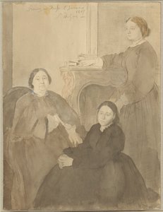 Fru Michel Musson og hendes døtre, Estelle og Désirée af Edgar Degas