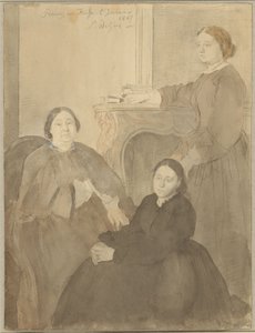 Rouva Michel Musson ja hänen tyttärensä, Estelle ja Désirée af Edgar Degas