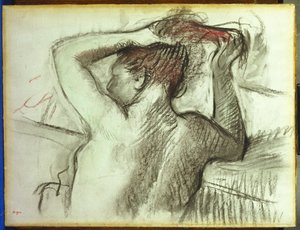 Nøgen reder sit hår af Edgar Degas