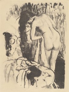 Nøgen kvinde, der står og tørrer sig (Femme nue debout, a sa toilette) af Edgar Degas