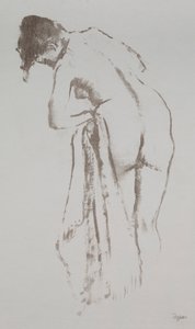 Nøgen kvinde med håndklæde, stående, 1891-92.