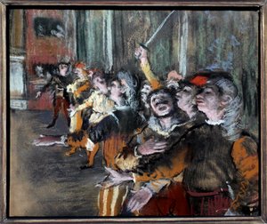 Pastel statister eller korister på monotypi af Edgar Degas (1834-1917) 1877 Søn. 0,27x0,32 m Paris, musee d