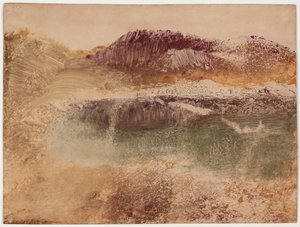Paysage Roux, ca. 1890 (monotype på papir) af Edgar Degas