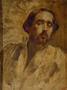 Portræt af kunstneren i en værkstedsbluse af Edgar Degas