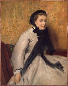 Portræt af en kvinde i gråt af Edgar Degas