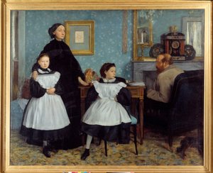 Portræt af Bellelli -familien The Maler tilbragte et par måneder i Toscana med sine onkler, The Bellelli - Maleri af Edgar Degas (1834-1917) af Edgar Degas