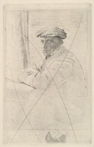 Portræt af gravøren Joseph Tourny, 1857 (annulleret radering) af Edgar Degas