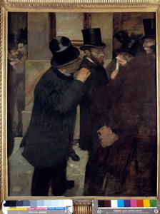 Portrætter på børsen eller "" A la Bourse": repræsentation af Ernest May (1845-1925), finansmand og samler. Maleri af Edgar Degas (1834-1917). 1878-1879. Mål: 1,00 x 0,82 m. Paris, Musee d
