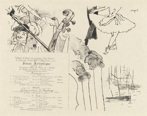 Program for den kunstneriske Soiree Program for aftenen for tidligere studerende fra Lycée de Nantes, 18. af Edgar Degas