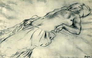 Liggende nøgen kvinde, slutningen af det 19. århundrede, 1943. af Edgar Degas